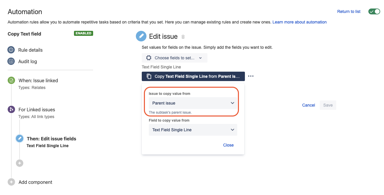 Automation For Jira A Rule Fails With The Error No Fields Or Field