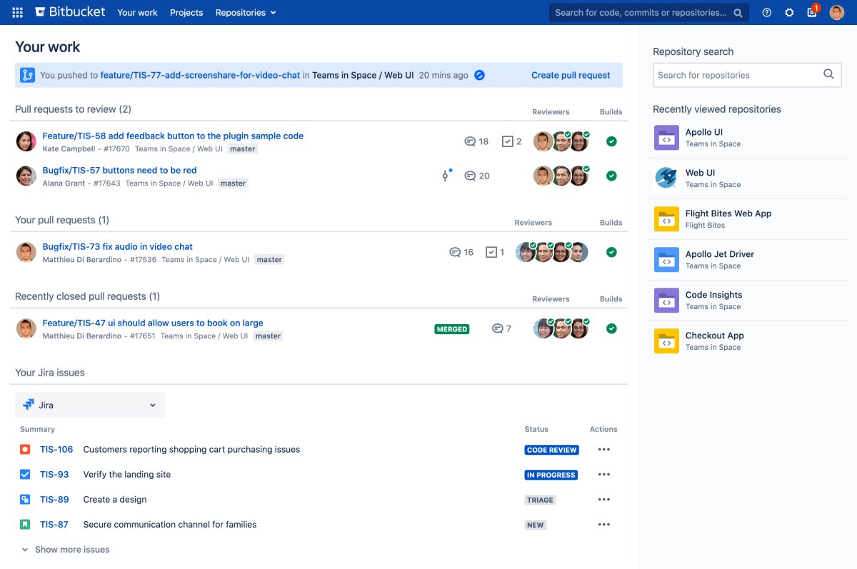 Dashboard with Jira issues
