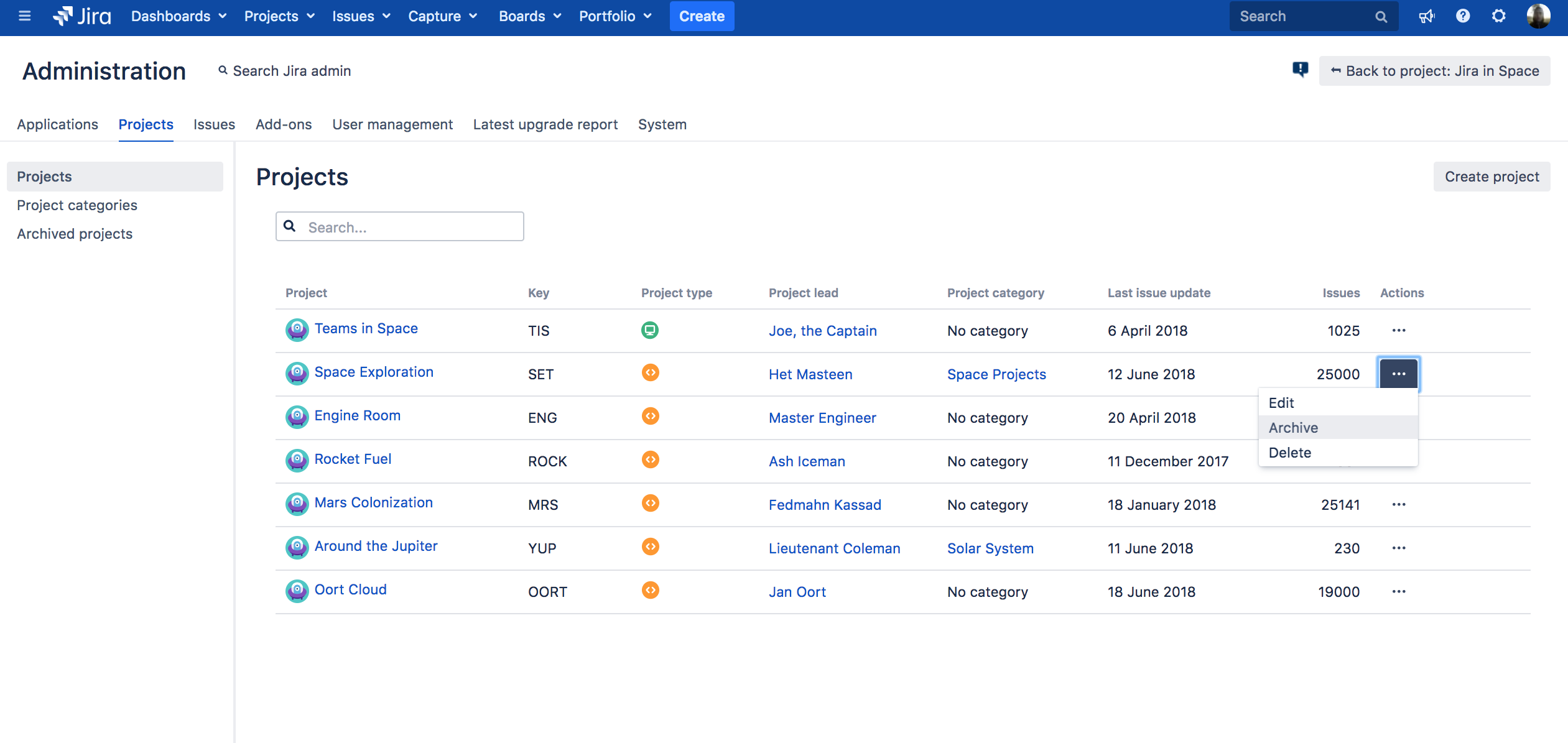 Archiving A Project Jira Atlassian Documentation