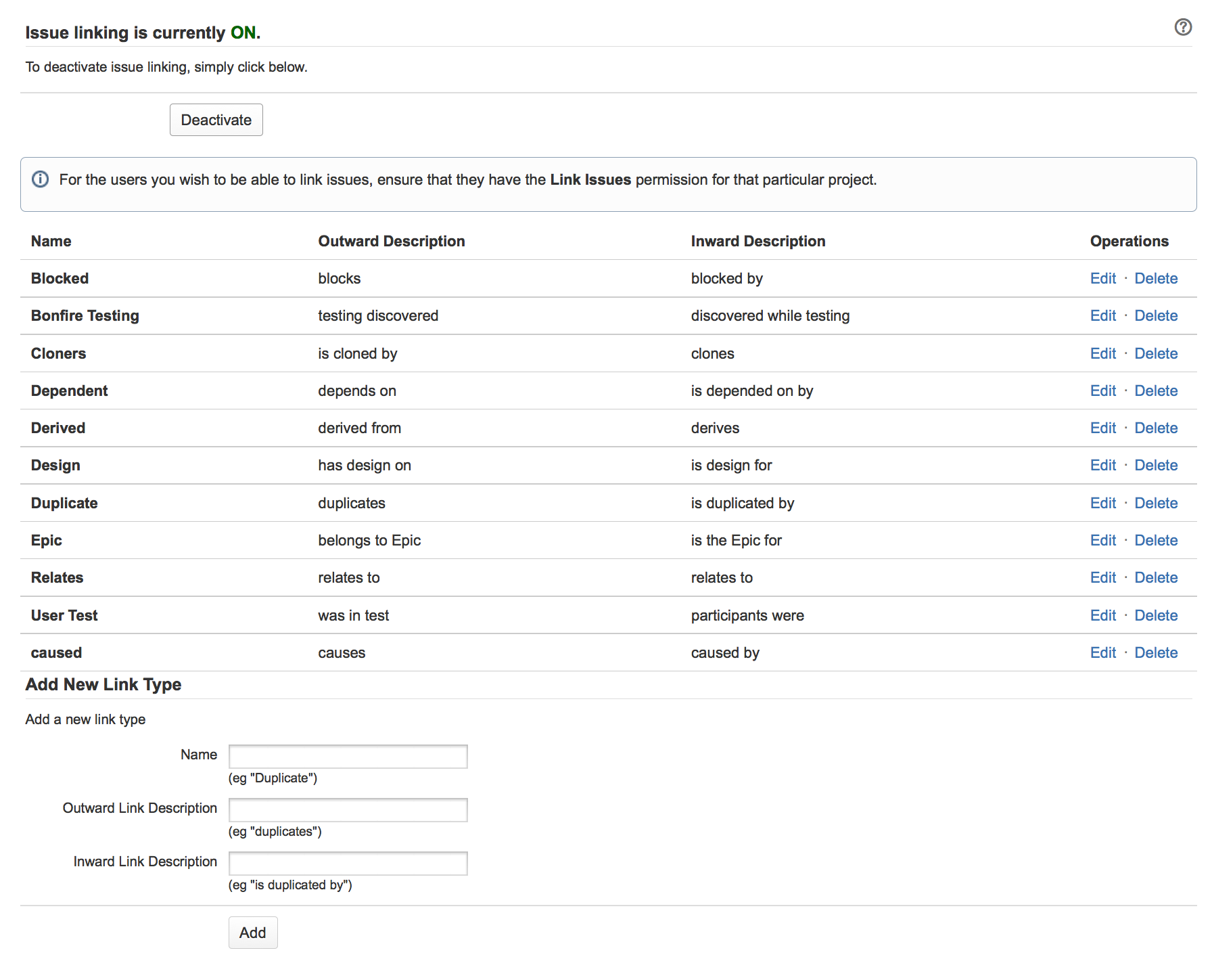 Configuring Issue Linking Atlassian Documentation