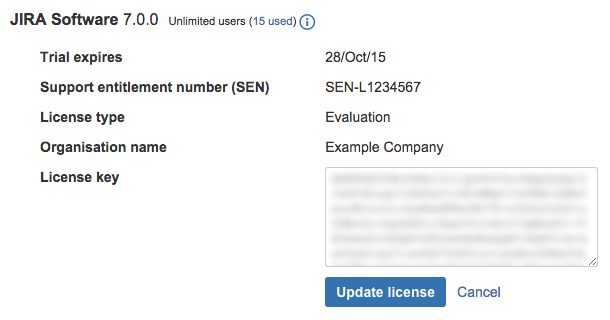 Jira Software ライセンスの詳細。