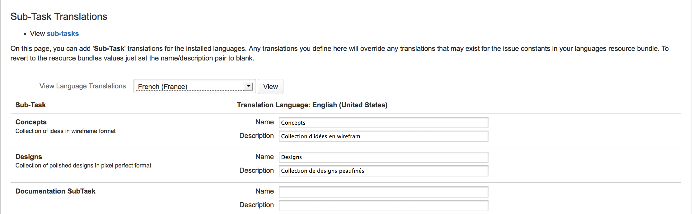 Providing custom translations.