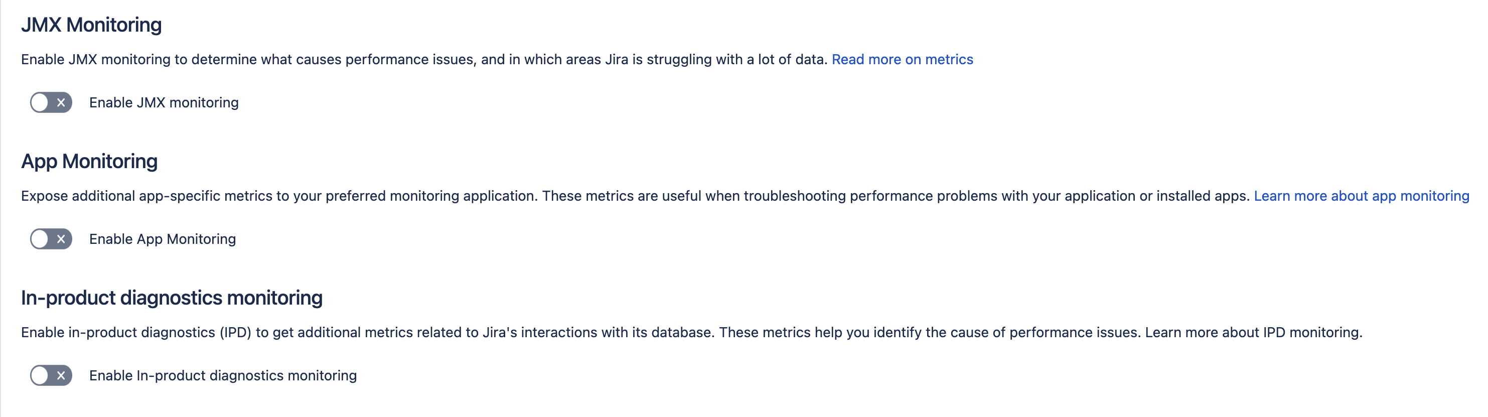 Enable IPD monitoring