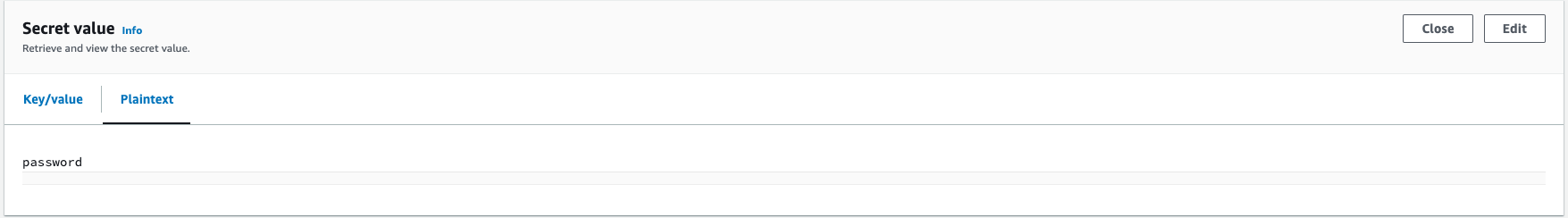 AWS Secrets Manager_プレーンテキストのパスワード