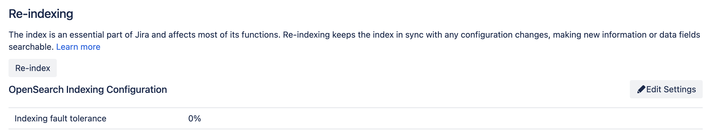 [Re-index (インデックス再作成)] ページの [Re-index (インデックス再作成)] ボタンの画像