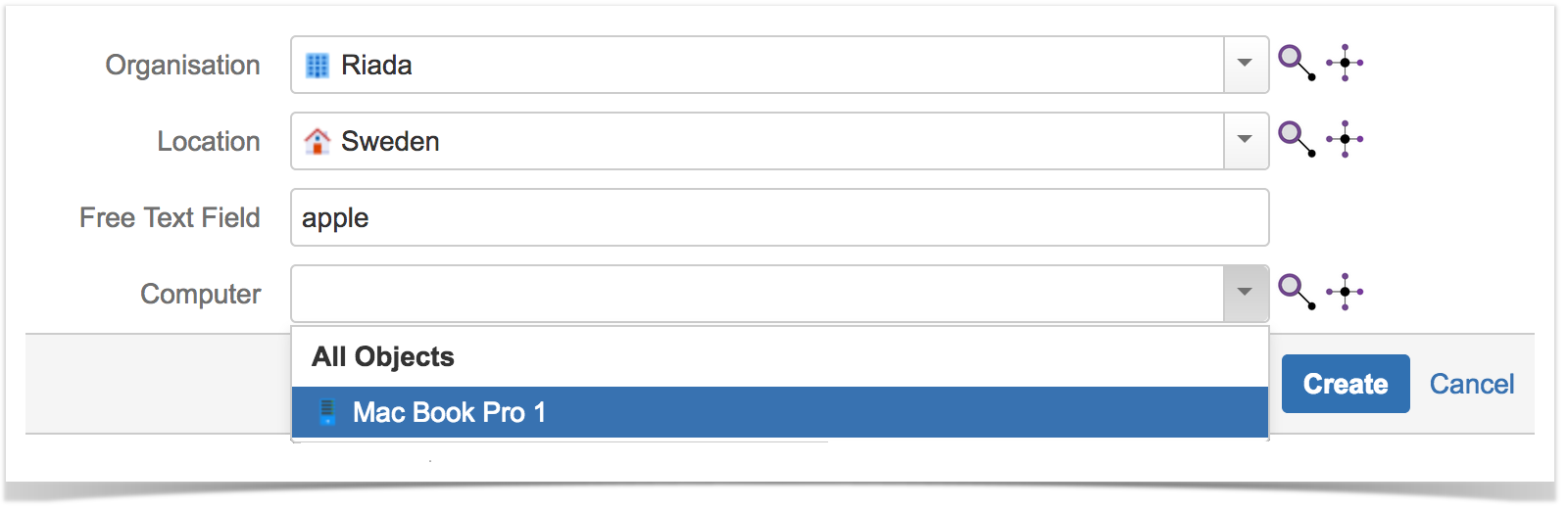 Issue create or edit view form