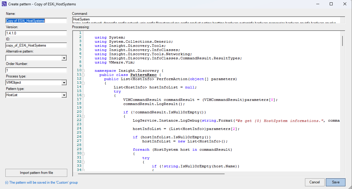 Create pattern from another pattern view