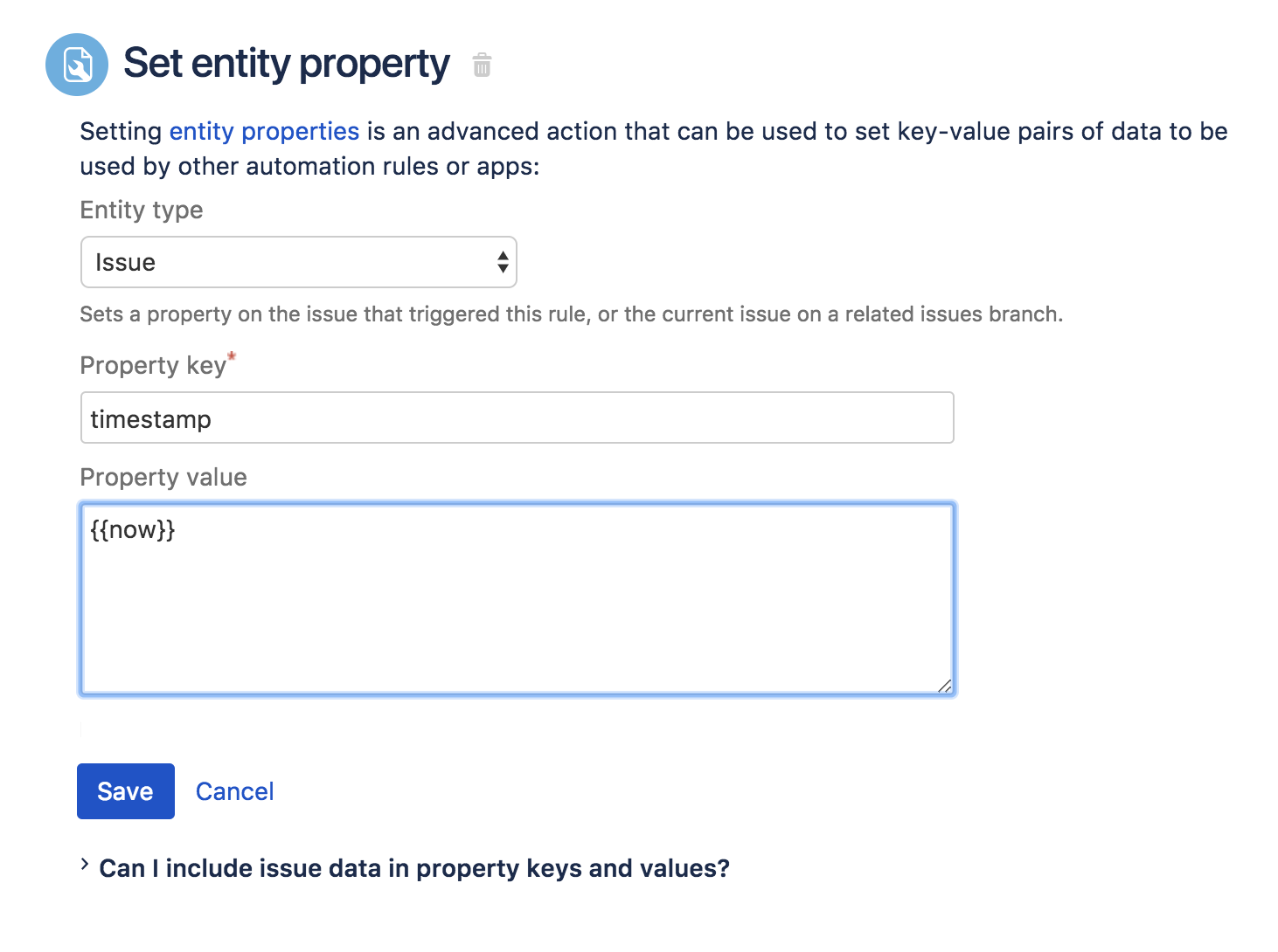 Entity properties