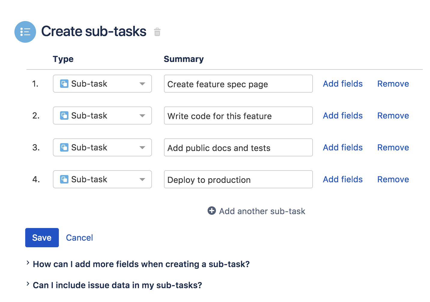 Sub task