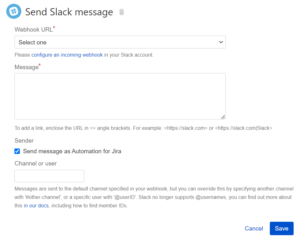 Send Slack message