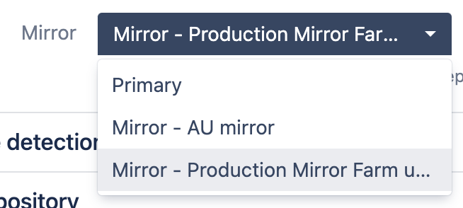 Repository mirror location selection