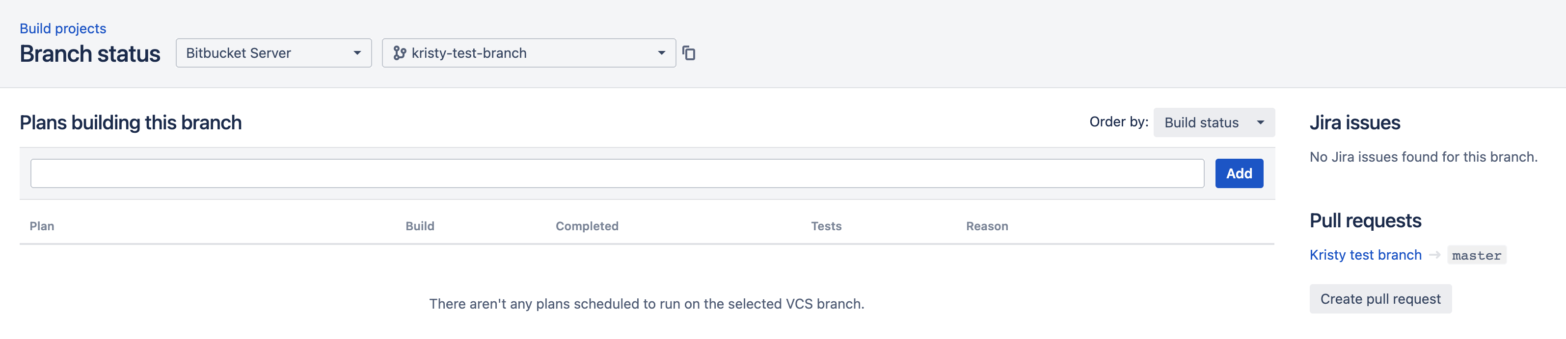Pull requests on branch status page Pull requests on branch status page