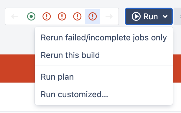 Rerun failed jobs option in build view Rerun failed jobs option in build view