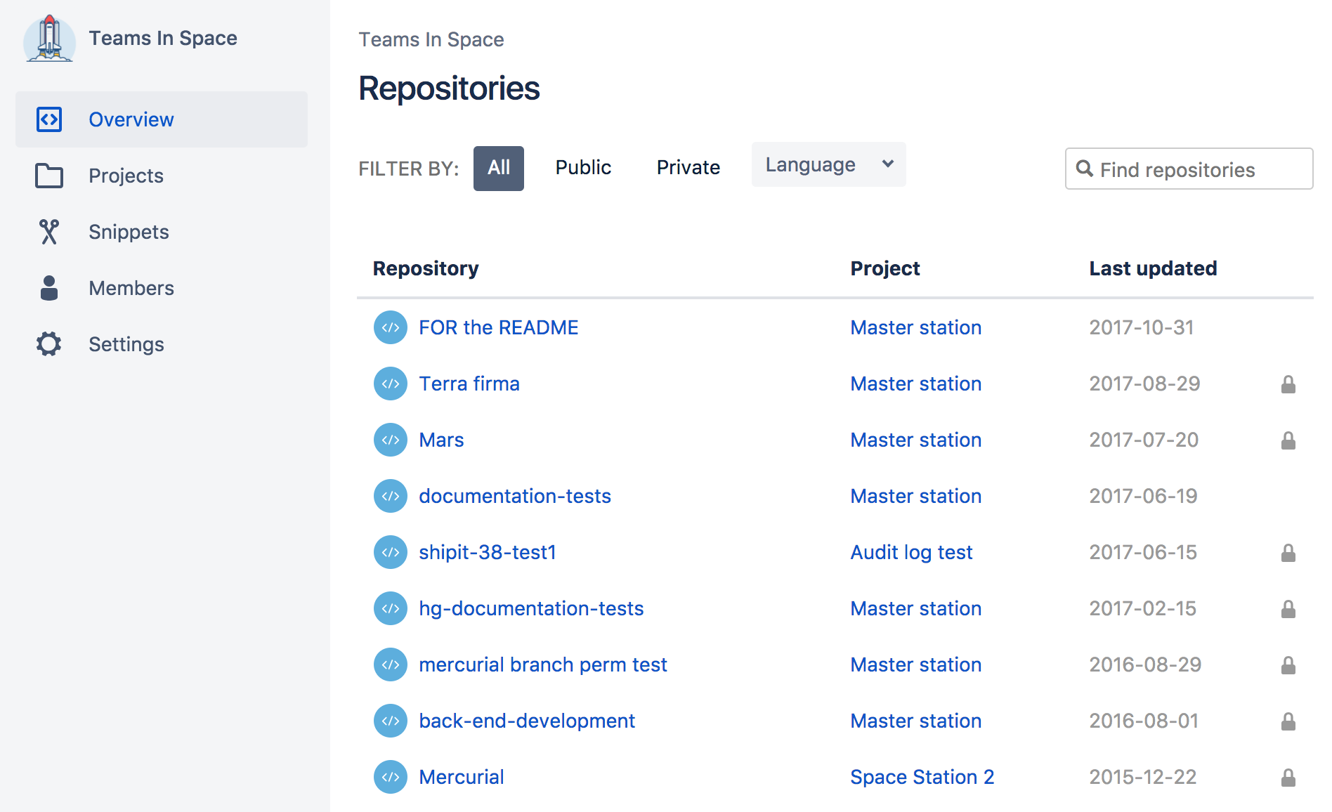 how repository bitbucket rename in to and repositories access grant Atlassian to team Create