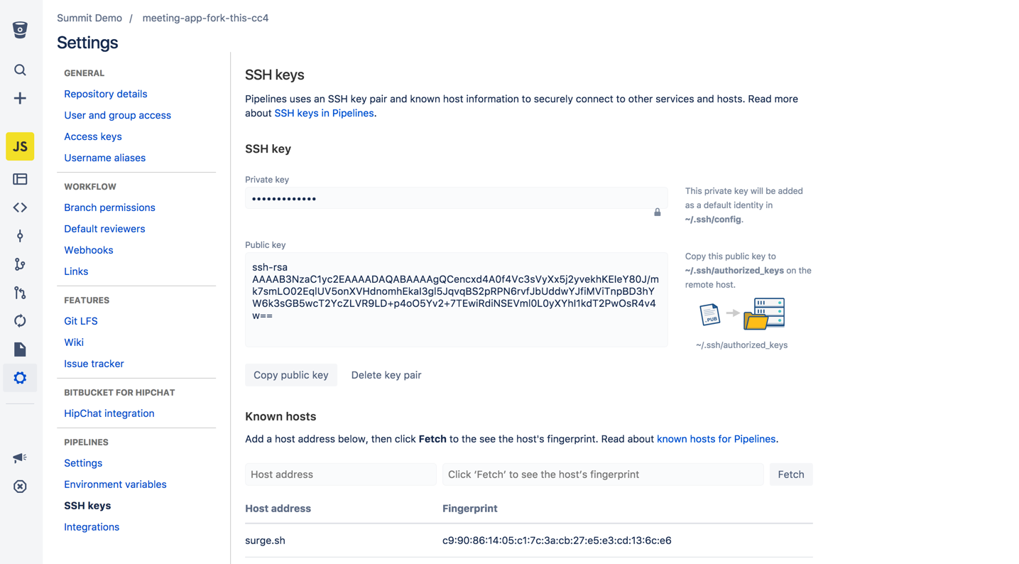 Add ssh key bitbucket