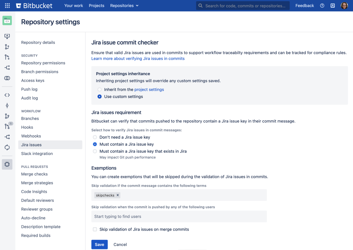 Jira 課題のコミット チェッカーの UI