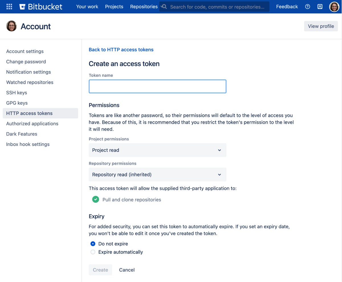 HTTP access tokens  Bitbucket Data Center and Server 8.17