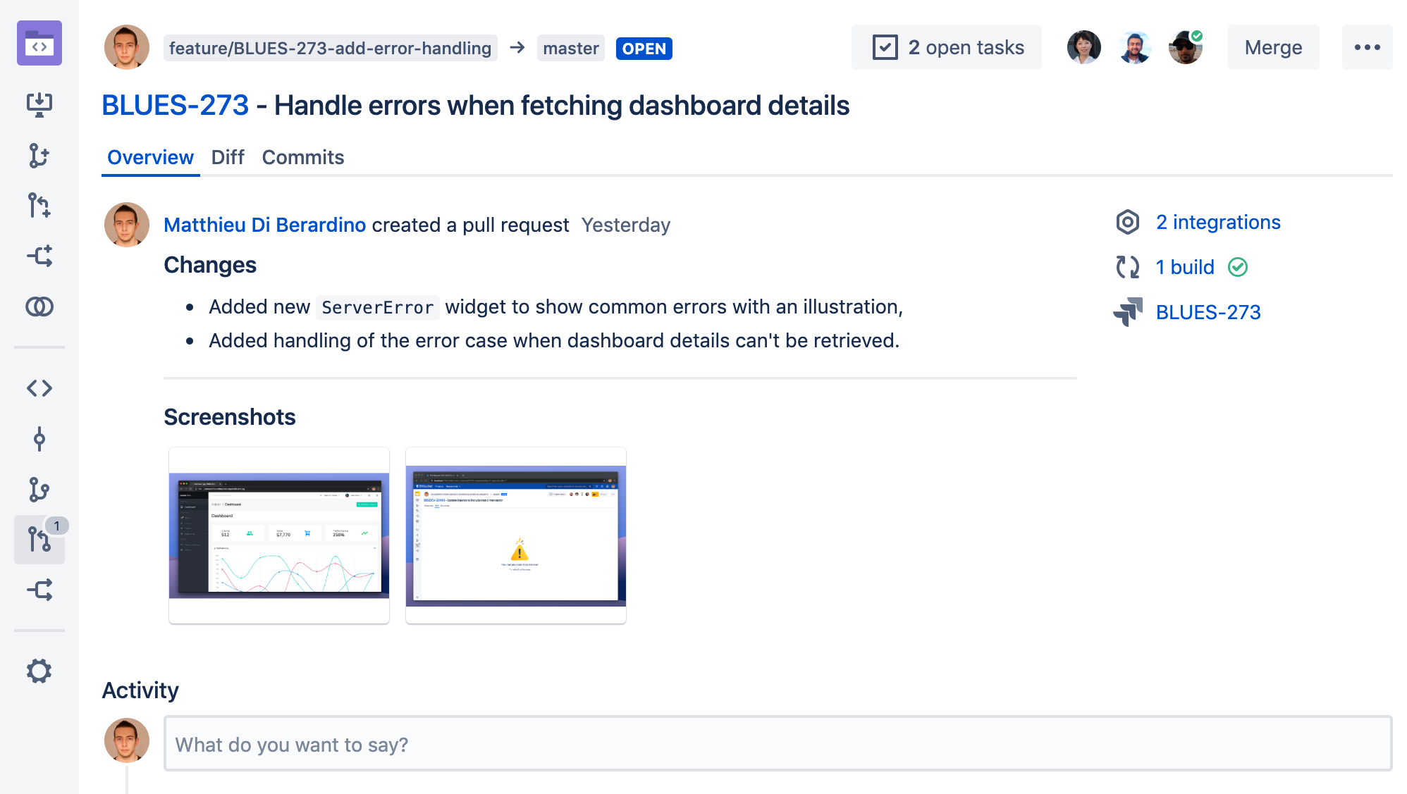 Reviewing a pull request Bitbucket Data Center and Server 7.17