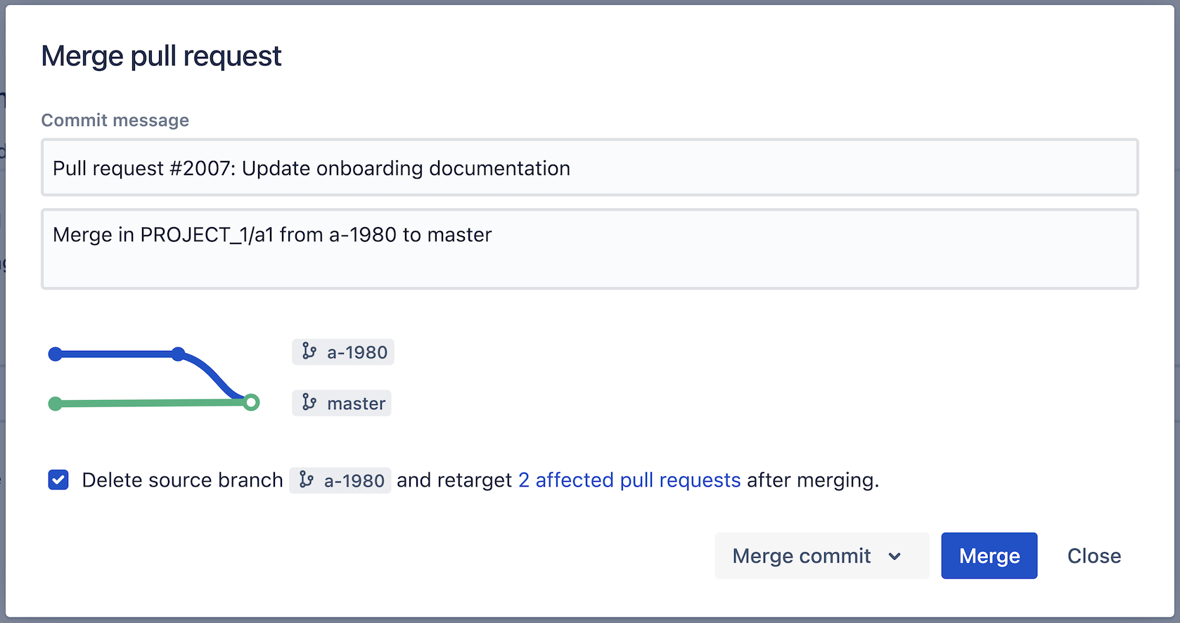 Delete source branch after merging