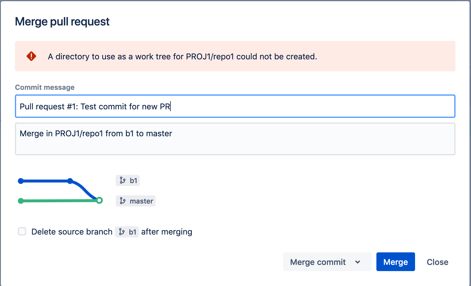 A directory to use as a work tree for PROJECT KEY REPO SLUG