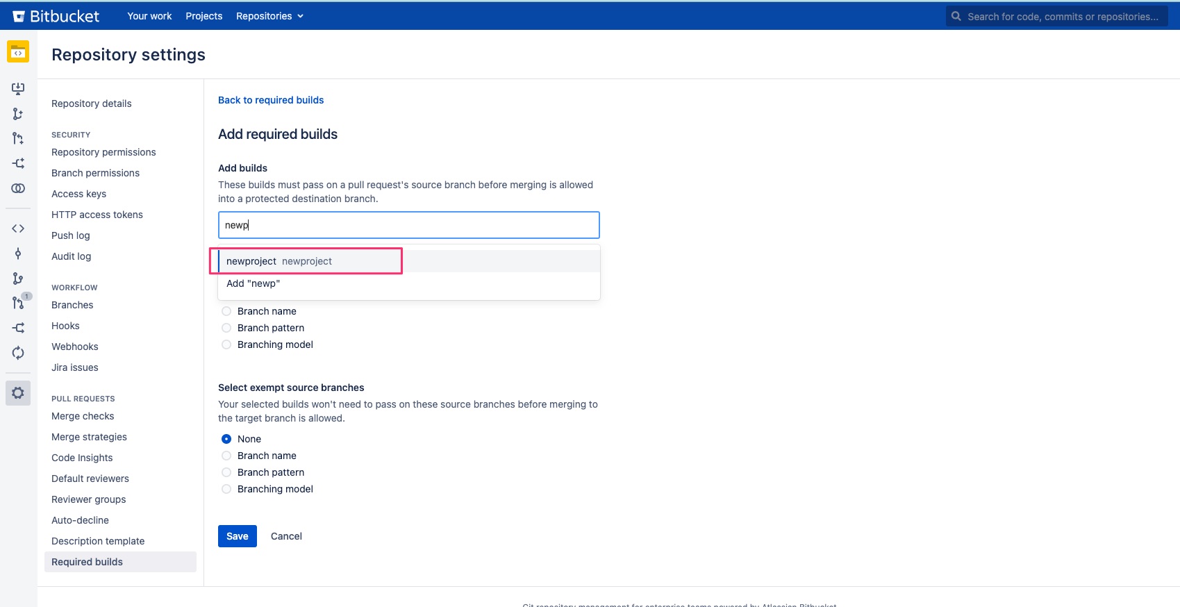 Unable to add Jenkins Build key in Required builds merge check when ...