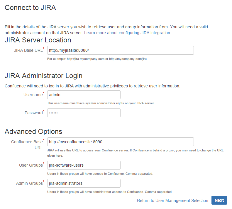 Configuring Jira Integration In The Setup Wizard Confluence Data Center And Server 5 9 Atlassian Documentation