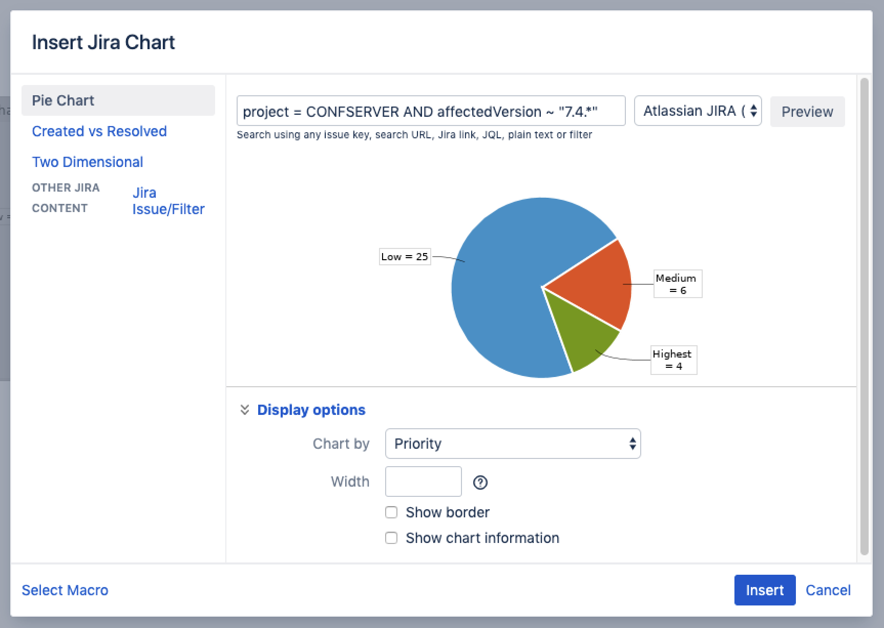 Jira Chart Macro Confluence Data Center and Server 7.16 Atlassian