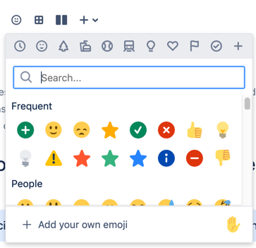 emoji confluence emojis symbols special characters use atlassian own add