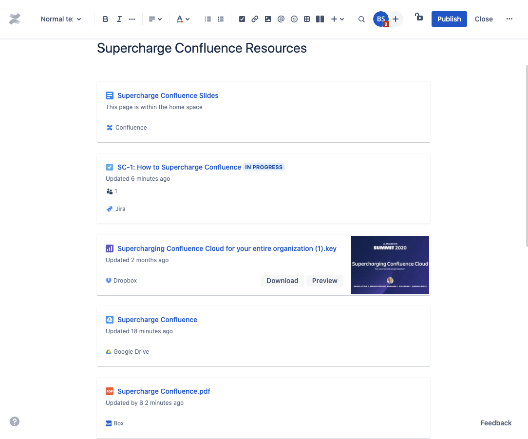 how to use confluence video