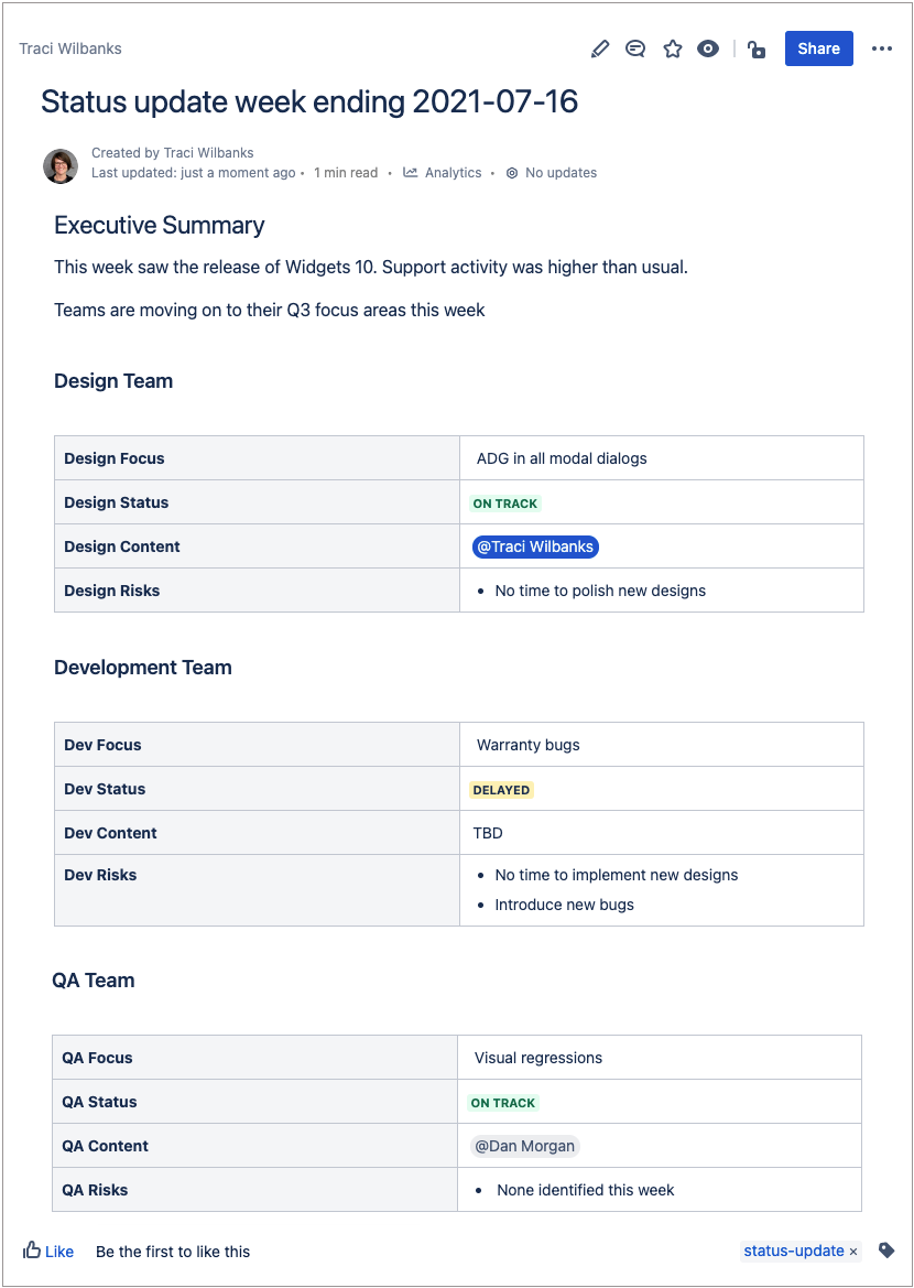 Create a custom report  Confluence Cloud  Atlassian Support Throughout Report Specification Template