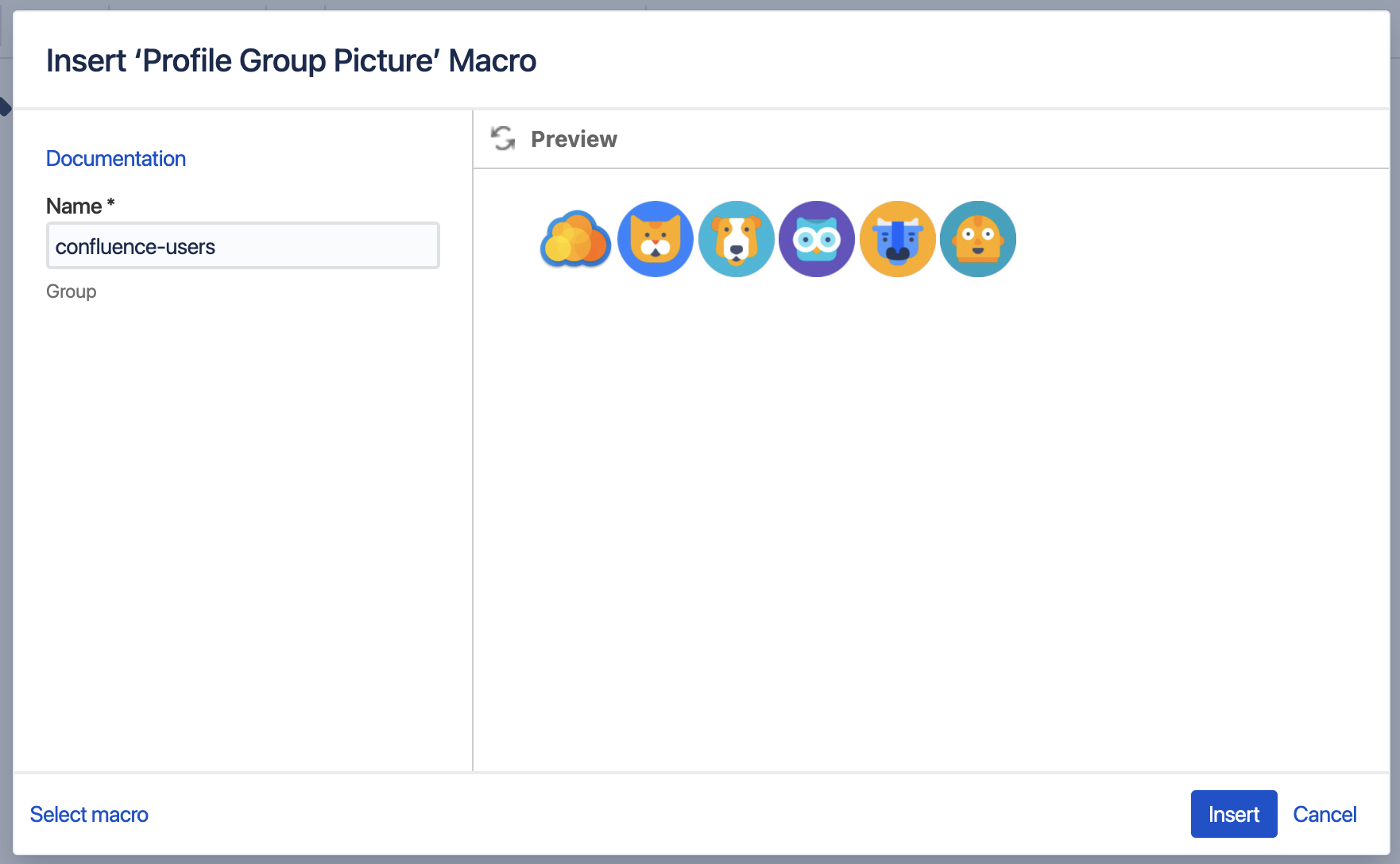 User Macro For Displaying The Profile Picture Of A Group Of Users Confluence Atlassian