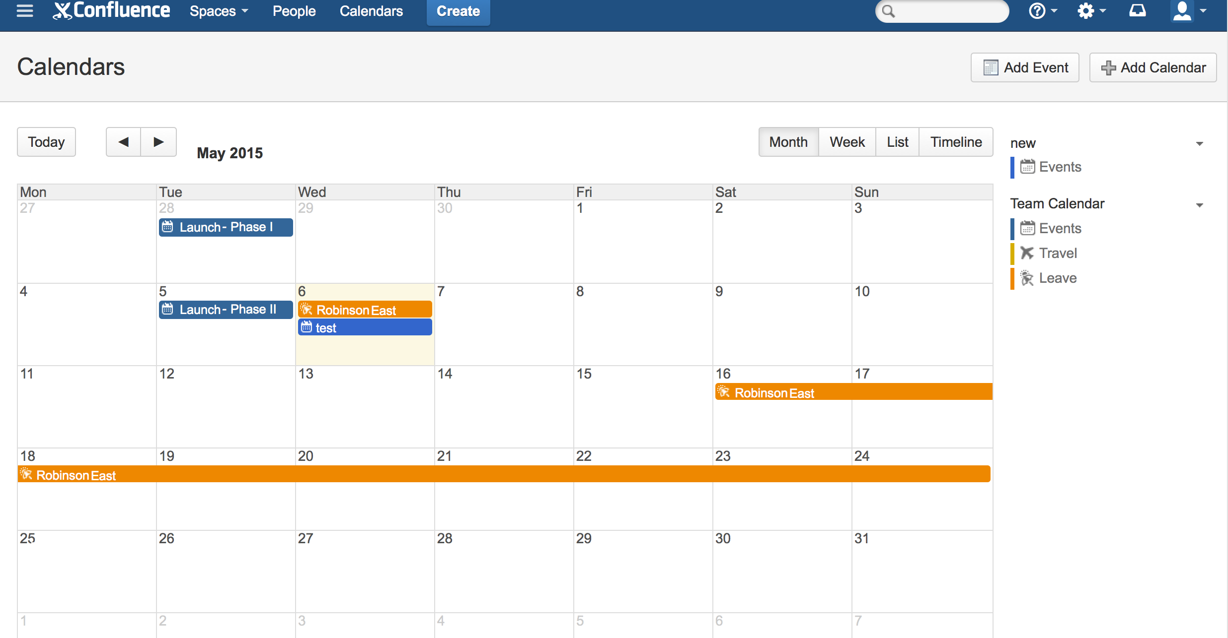 Confluence Team Calendar Customize and Print