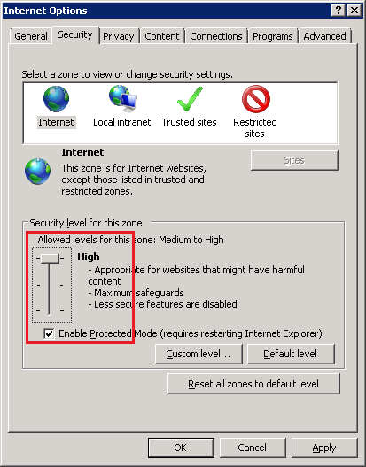 Internet Options