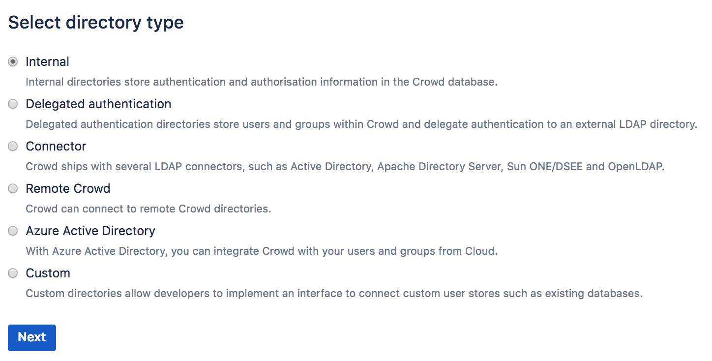 Screenshot: 'Select Directory Type'