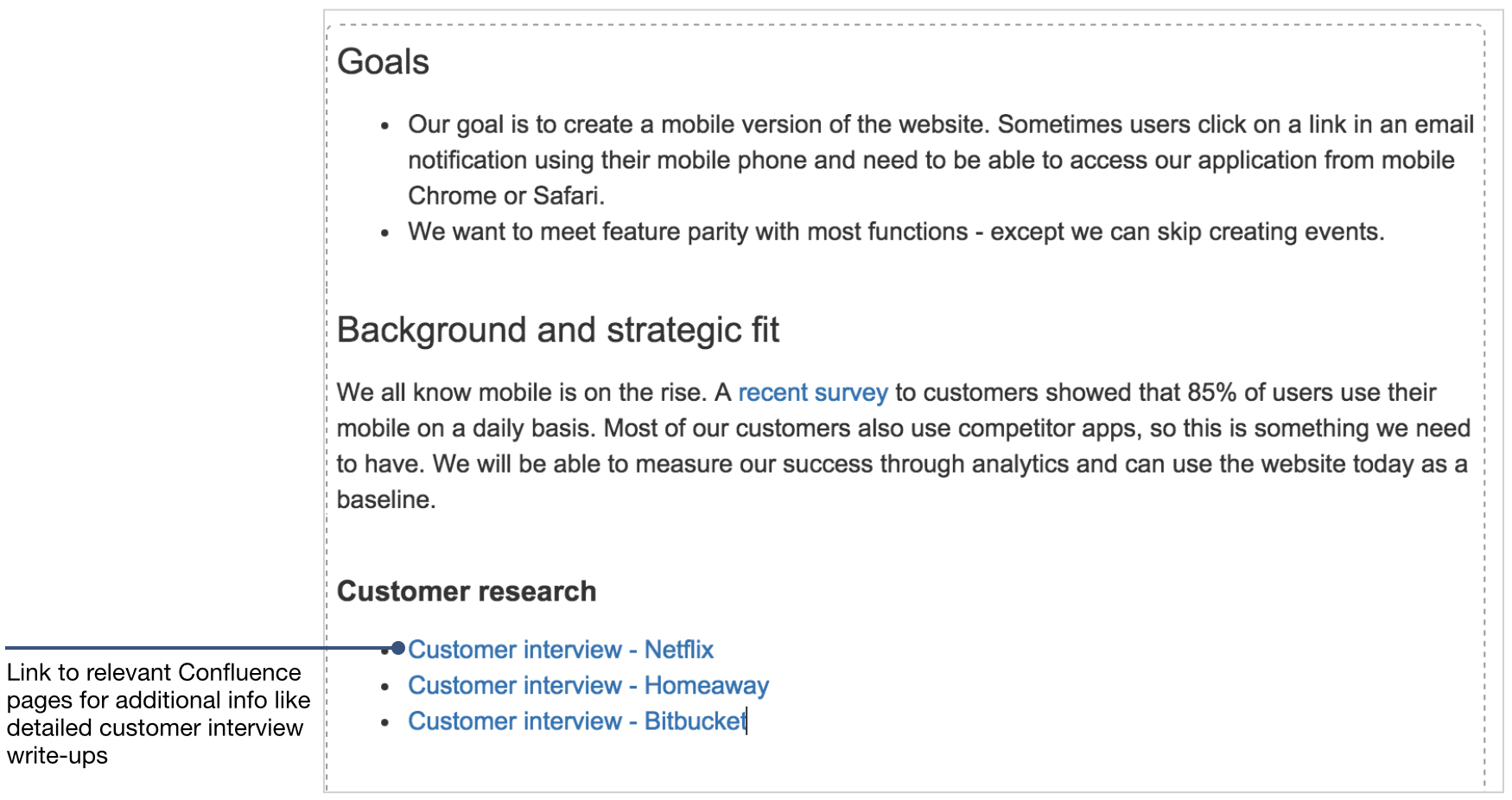 How to document product requirements in Confluence  Confluence Intended For Report Requirements Template