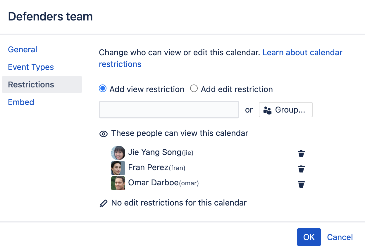 Restrict a Calendar Confluence Data Center and Server 8.7 Atlassian