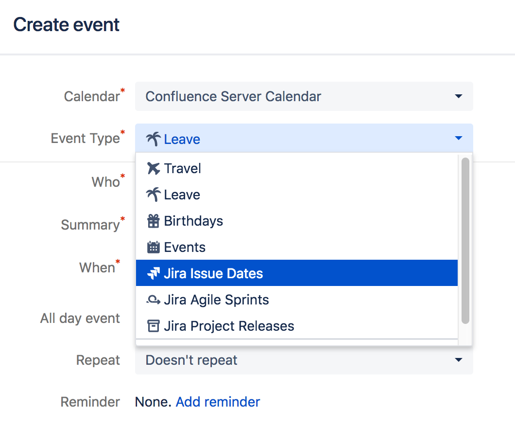 Add Jira Events Confluence Data Center 8 9 Atlassian Documentation