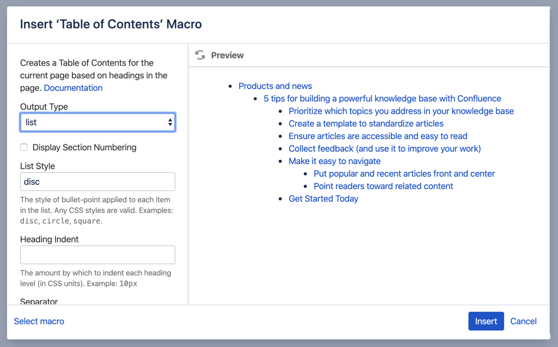 how to link table of contents in word with page numbers