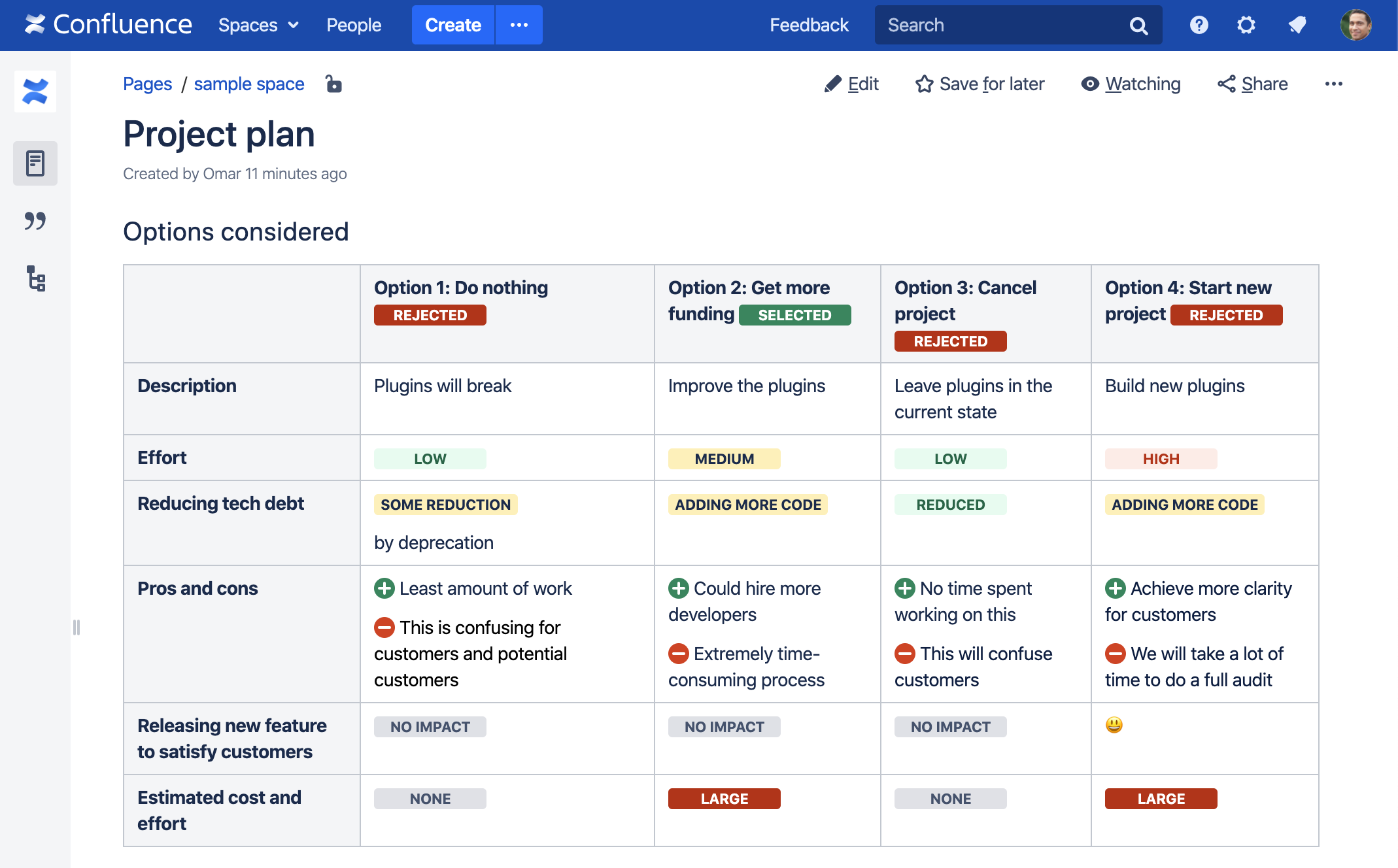 confluence roadmap planner macro server