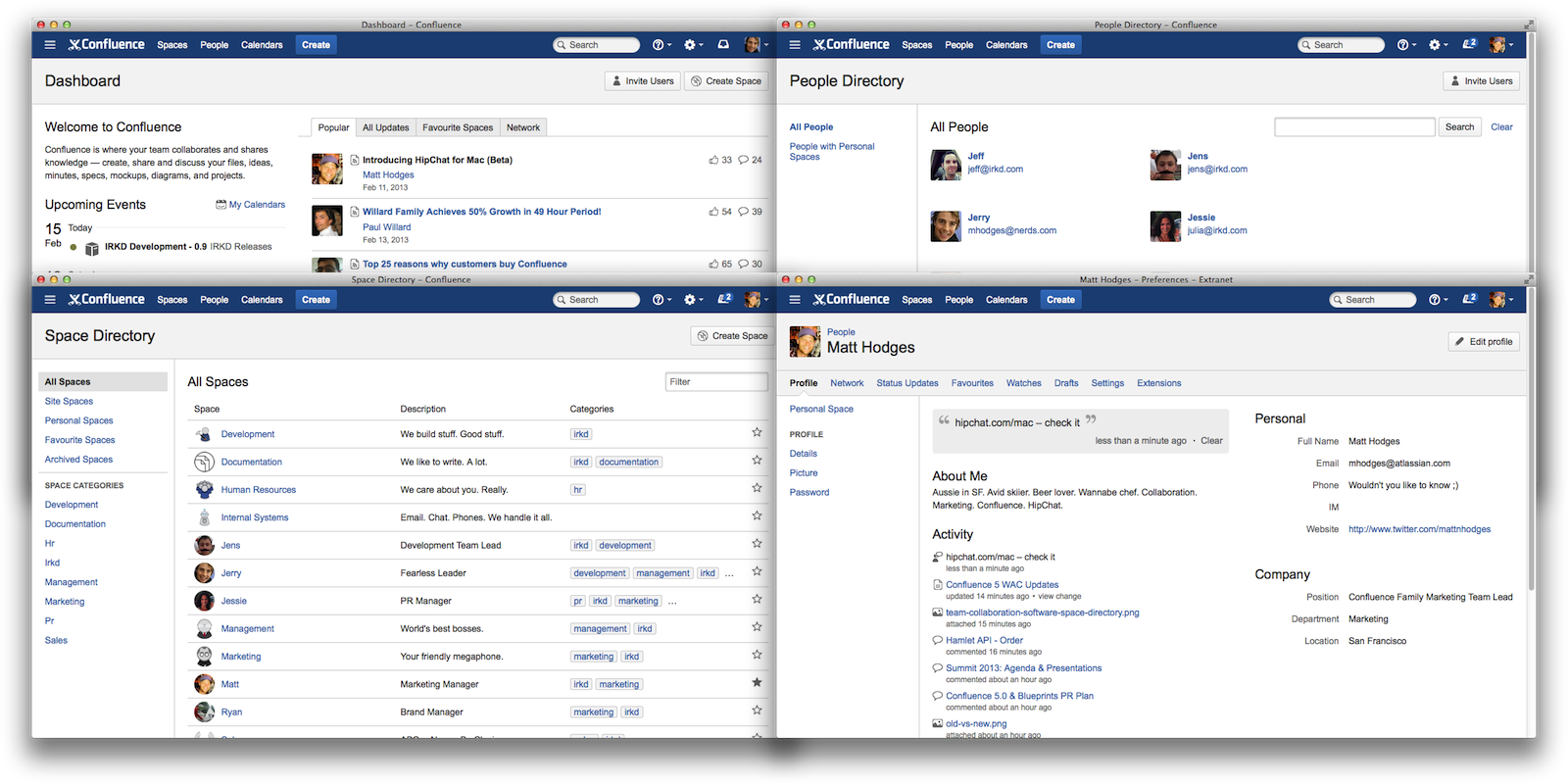 how to use confluence as an intranet