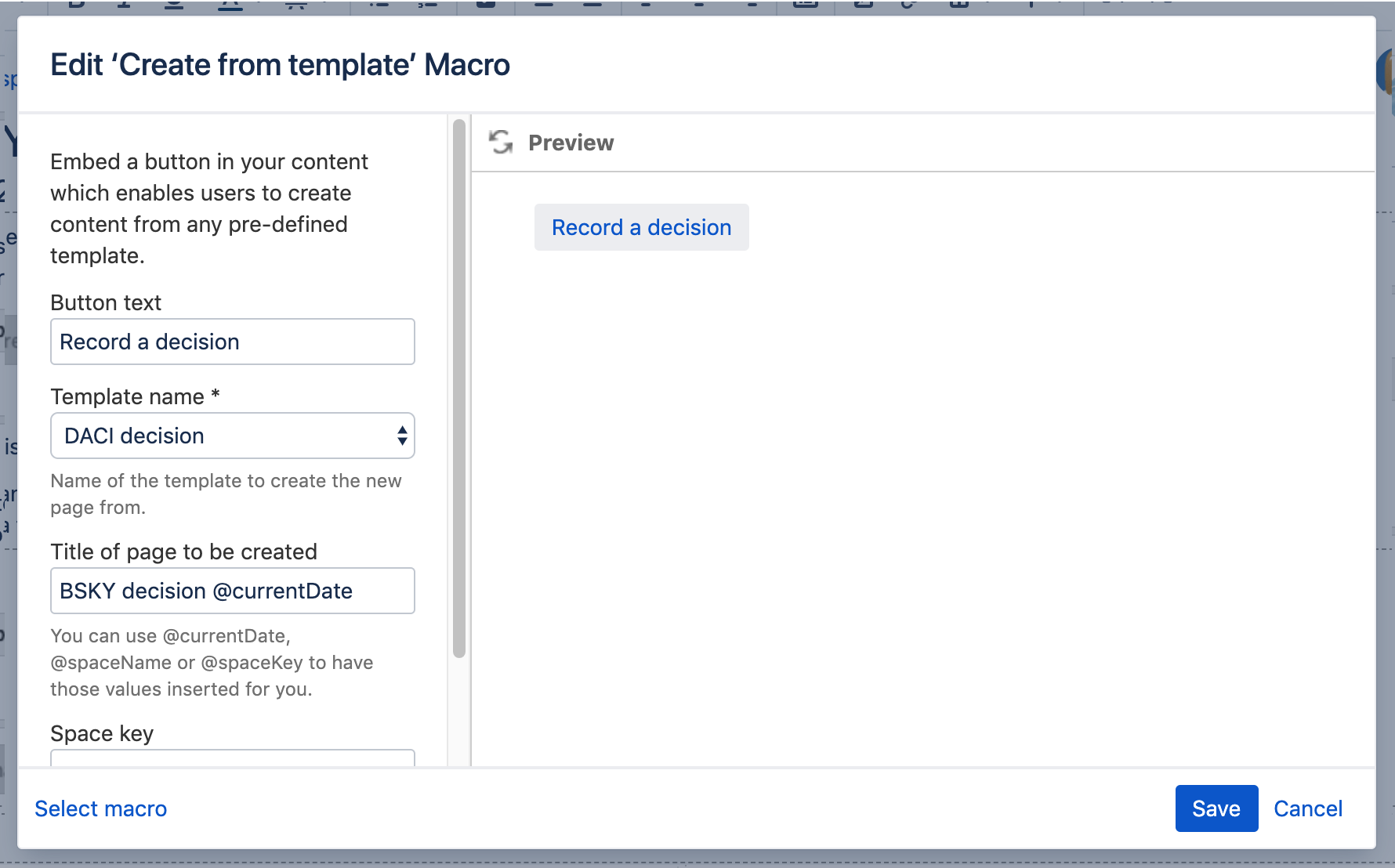 Create from Template Macro  Confluence Data Center and Server With Button Template For Word