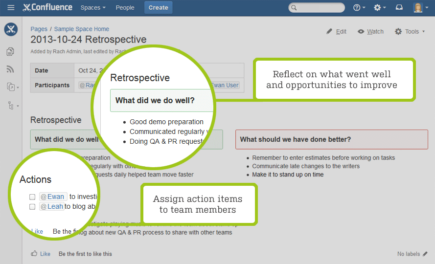 Confluence Retrospective Template