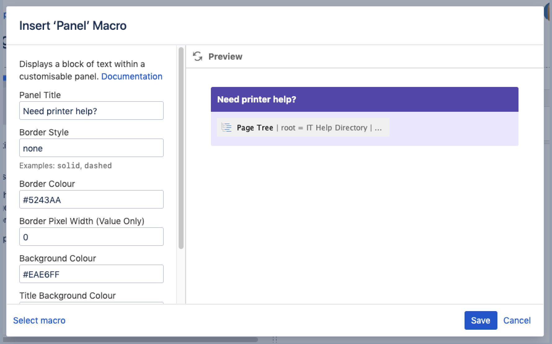 Panel Macro | Confluence Data Center and Server  | Atlassian  Documentation