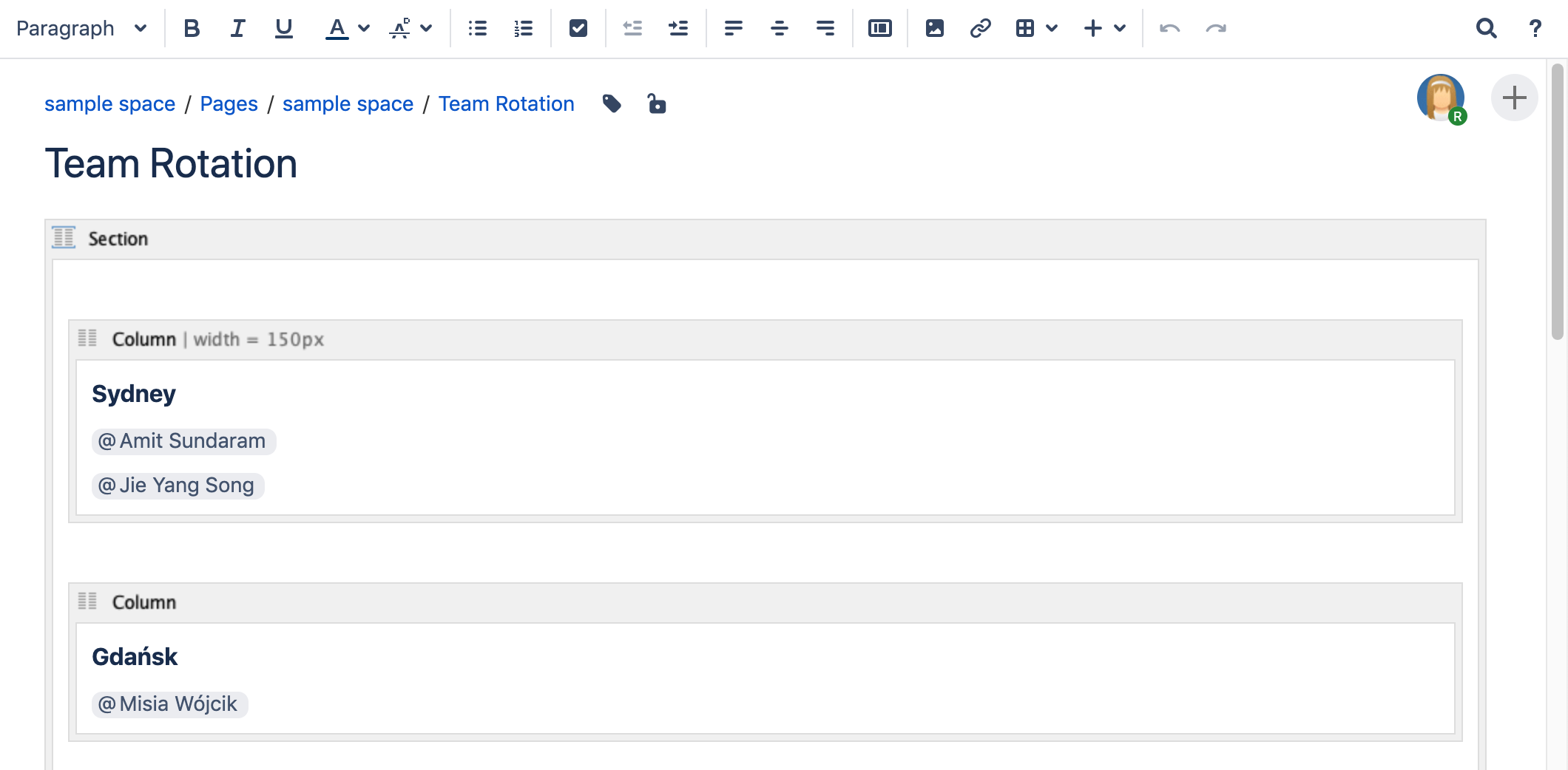 Section Macro Confluence Data Center 89 Atlassian Documentation 8015