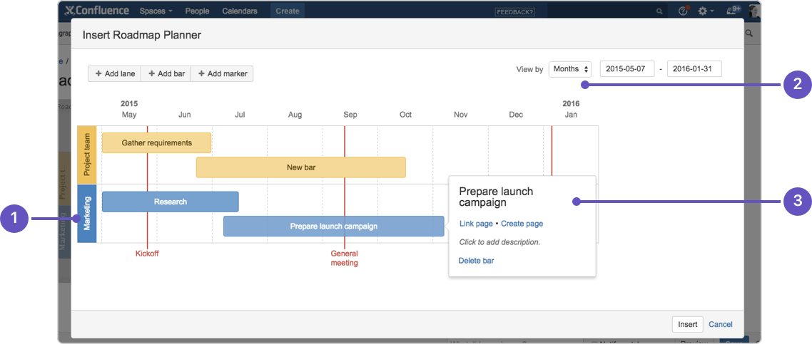 confluence roadmap planner macro