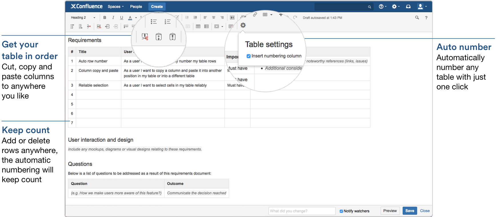 how to use confluence table of contents macro