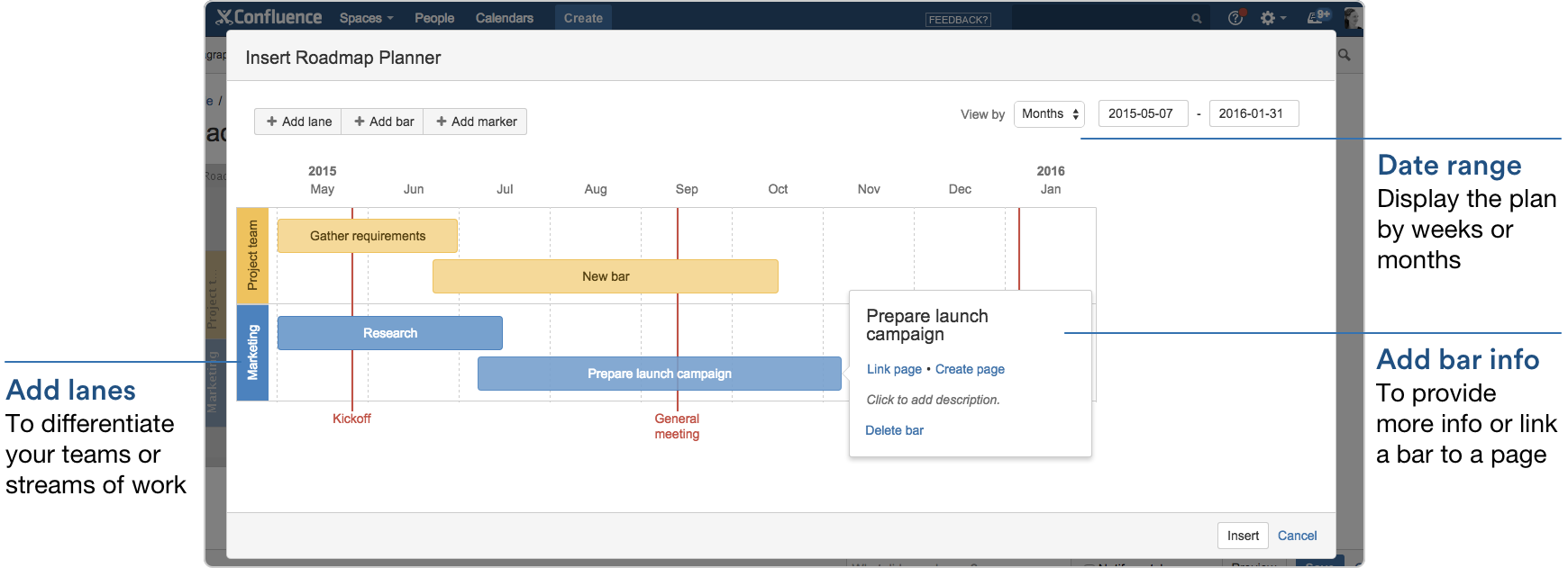 confluence roadmap planner macro