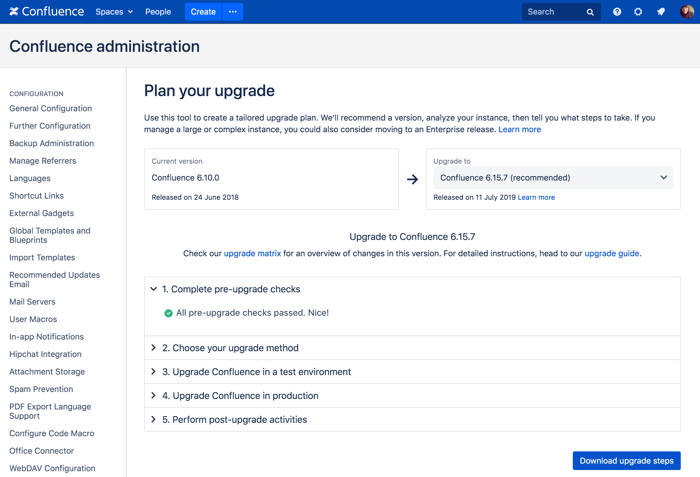 confluence server update