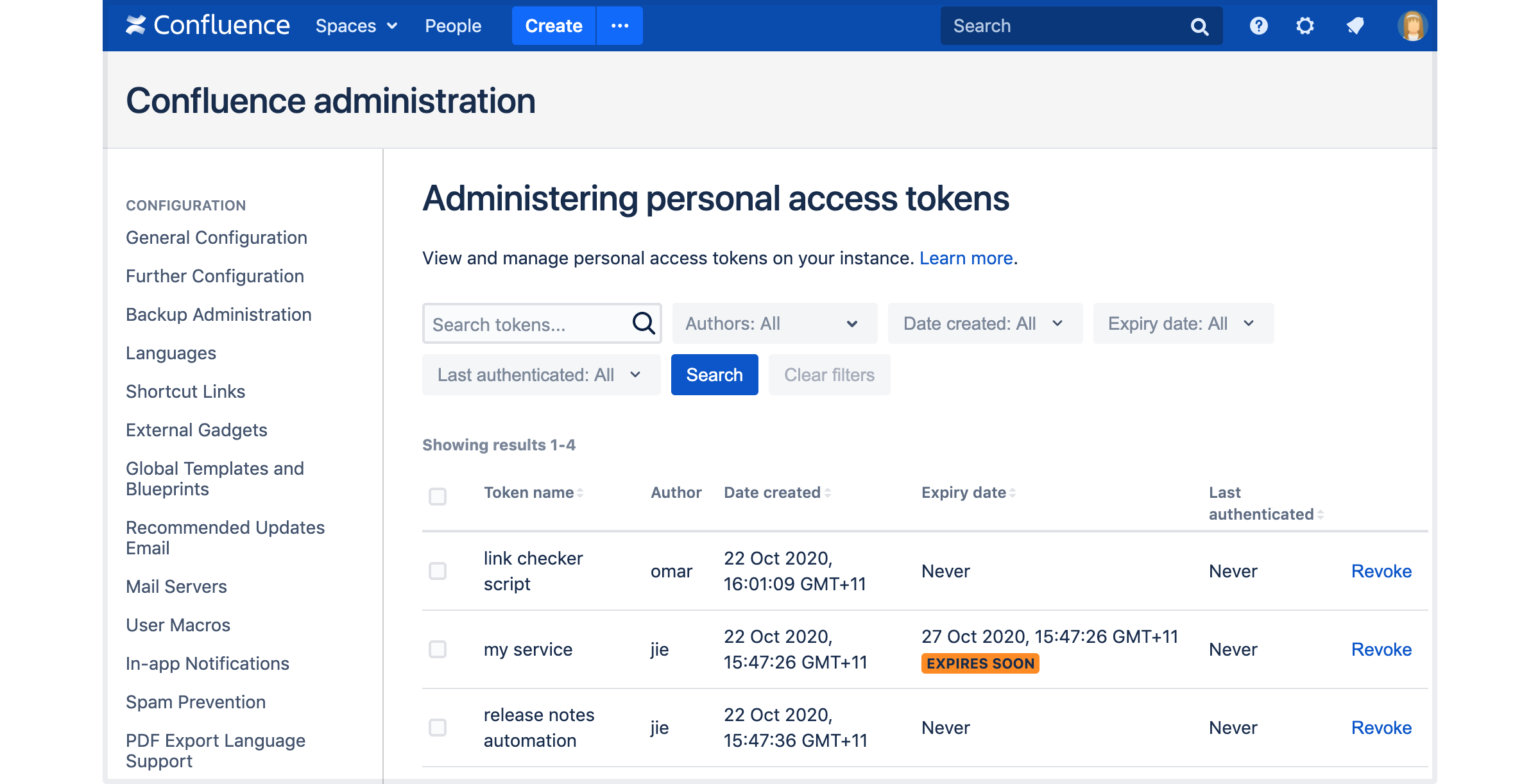 Personal access token. Шаблон Confluence. Работа с access token. Как выглядит API токен. Confluence Administration.