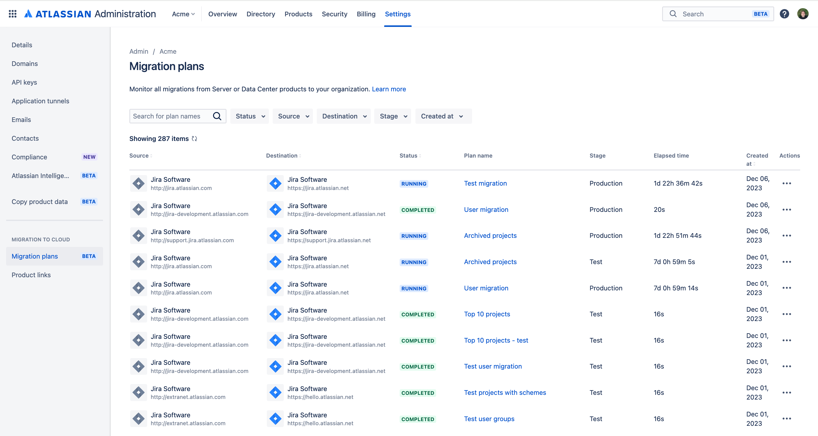 View And Monitor Your Migrations From The Dashboard | Atlassian Support ...